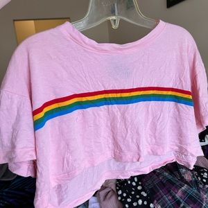 Pink rainbow crop top